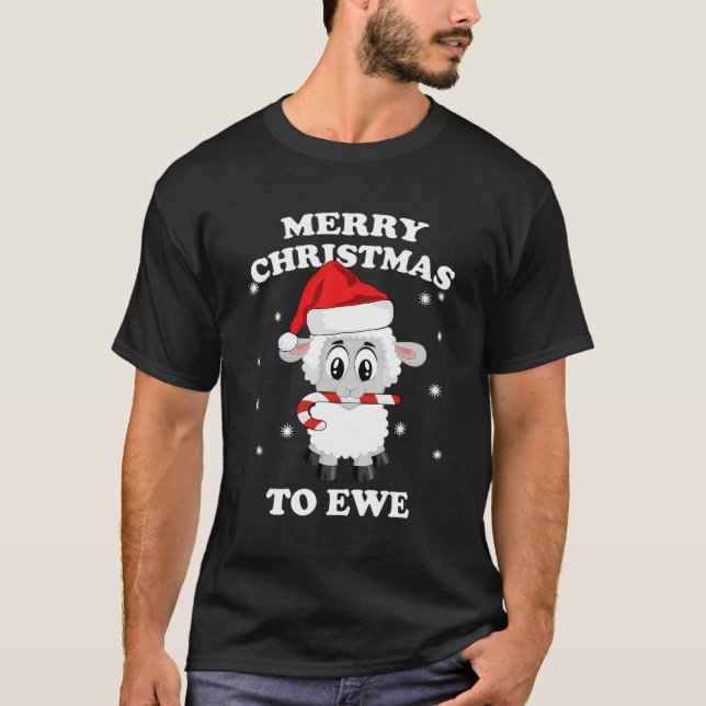 Camiseta Navidades de animales de granja de ovejas ricas di (Anverso)