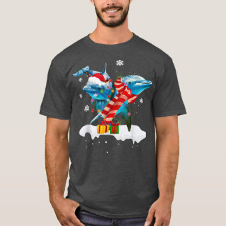 Camiseta Navidades de animales de Santa Delfín iluminan a C