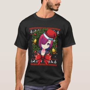 Camiseta Navidades de anime Chica navideño manga estética j