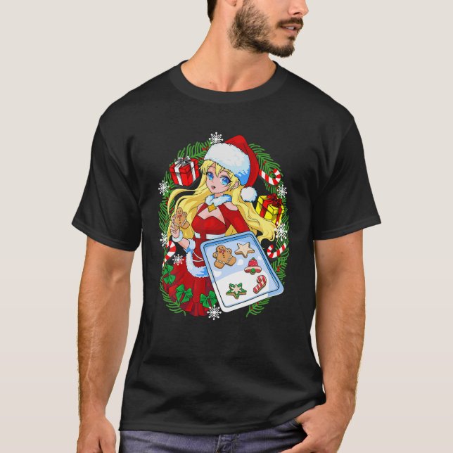 Camiseta Navidades de anime Santa Chica con evangelio de ga (Anverso)