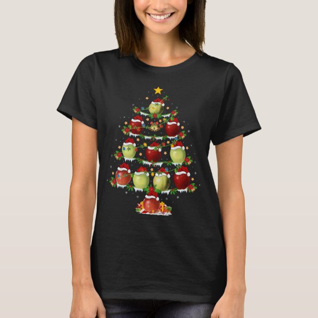 Camiseta Navidades de Apple Fruit Lover Xmas iluminan Tr (Anverso)