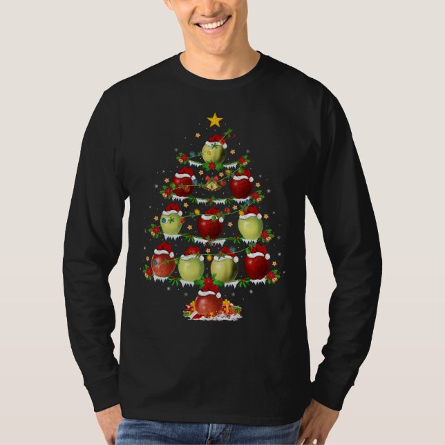 Camiseta Navidades de Apple Fruit Lover Xmas iluminan Tr (Anverso)