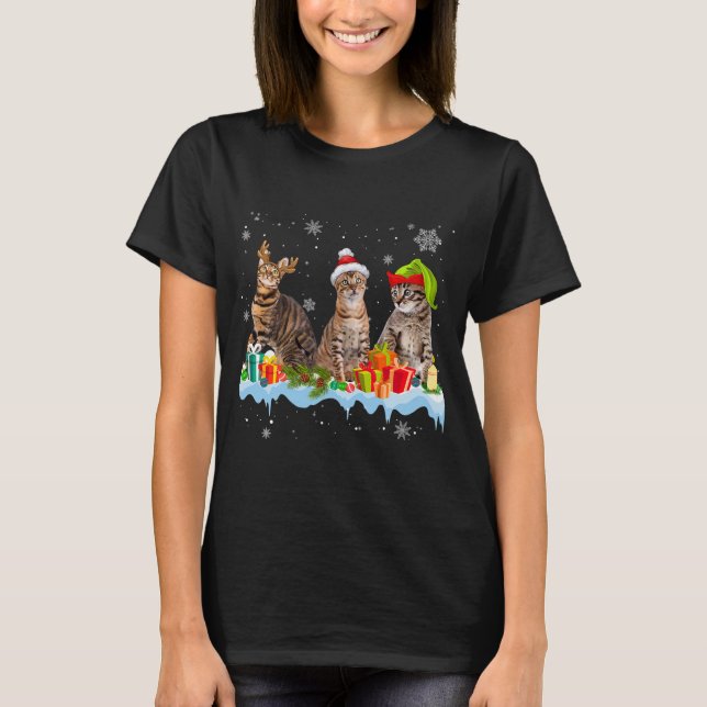 Camiseta Navidades de árbol de juguetes divertidos Cat Love (Anverso)