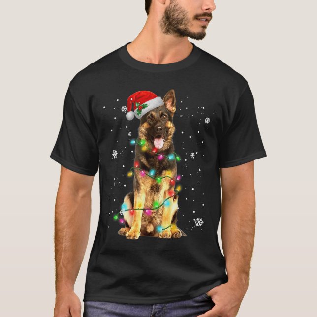 Camiseta Navidades de árbol de pastores alemanes dulces nav (Anverso)