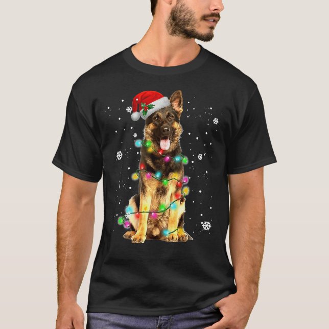 Camiseta Navidades de árbol de pastores alemanes dulces nav (Anverso)