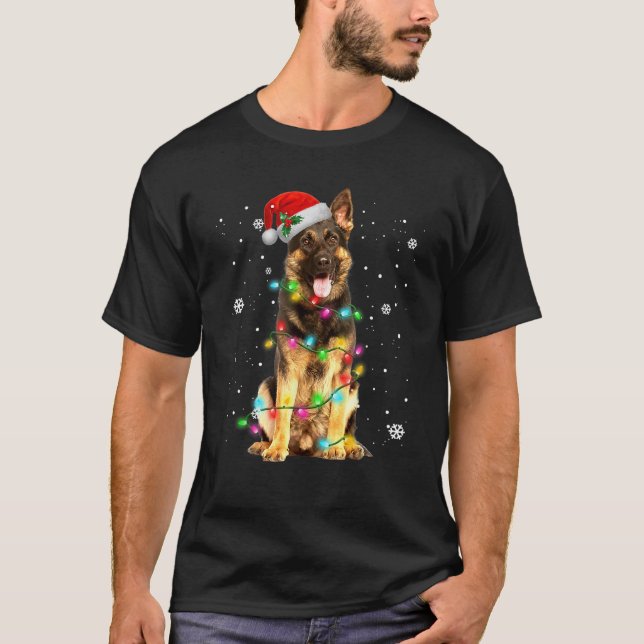 Camiseta Navidades de árbol de pastores alemanes dulces nav (Anverso)