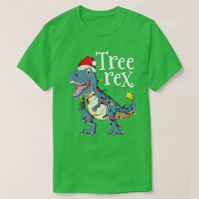 Camiseta Navidades de árbol Rex Pajamas Niños TRex Dinosaur (Diseño del anverso)