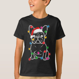 Camiseta Navidades de árboles de perro bulldog iluminan a C