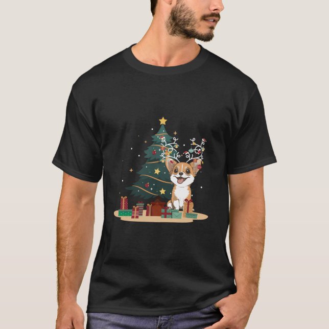 Camiseta Navidades de árboles de perro de Chihuahua Encanta (Anverso)