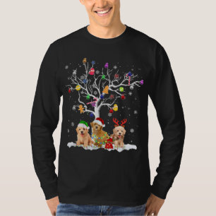 Camiseta Navidades de árboles de perro de Goldendoodle Sant