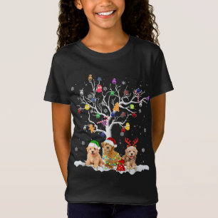 Camiseta Navidades de árboles de perro de Goldendoodle Sant
