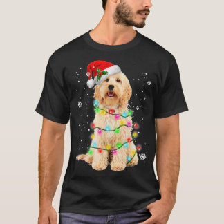 Camiseta Navidades de árboles de perro de Goldendoodle suda