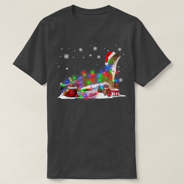 Camiseta Navidades de árboles divertidos iluminan Navidad P (Diseño del anverso)