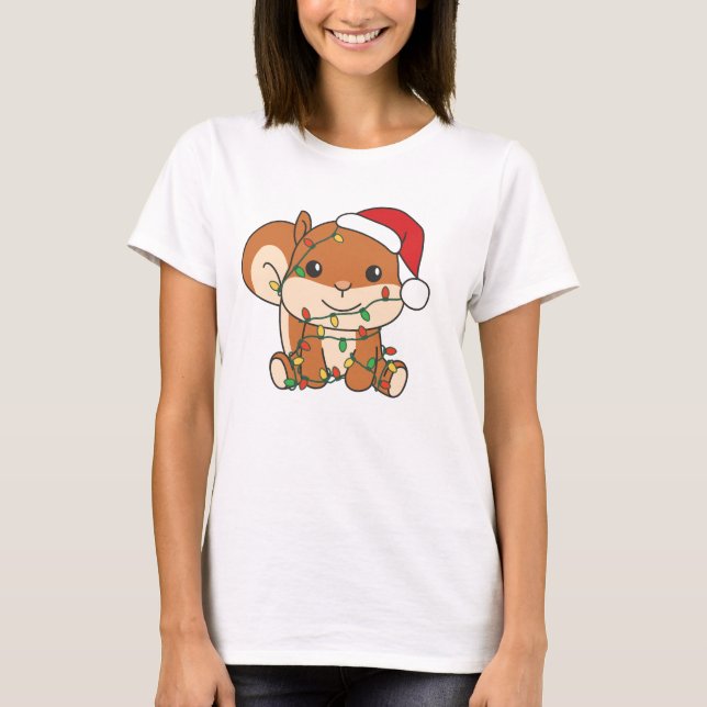 Camiseta Navidades de ardilla Animales de Invierno Vacacion (Anverso)