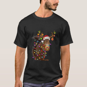 Camiseta Navidades de ardilla divertidos alumbran a Navidad