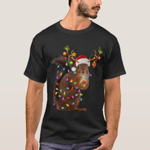 Camiseta Navidades de ardilla divertidos alumbran a Navidad