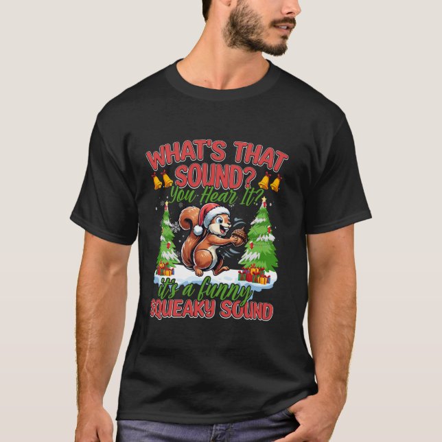 Camiseta Navidades de ardilla divertidos Santa Hat Tree Sno (Anverso)