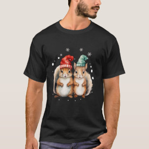 Camiseta Navidades de ardillas alumbran la divertida ardill