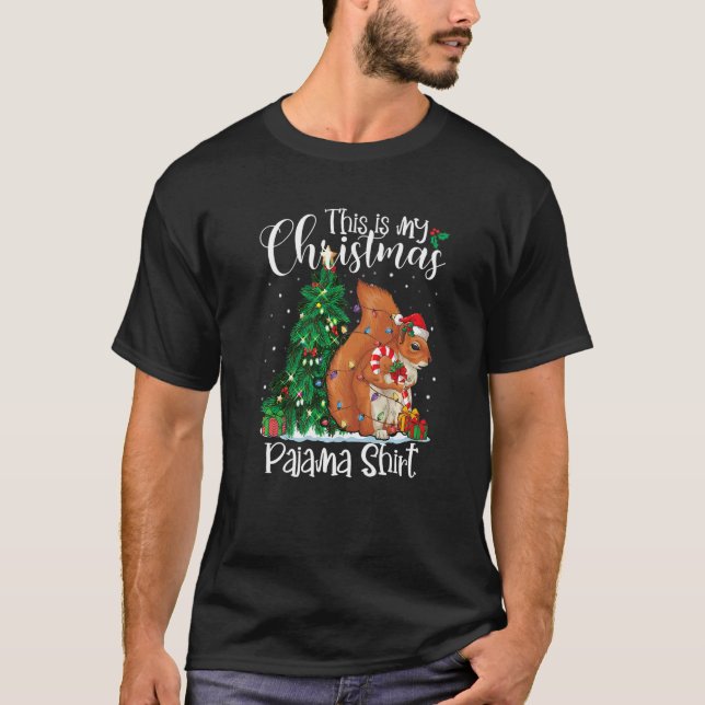 Camiseta Navidades de ardillas alumbran Navidad Pajama Squi (Anverso)