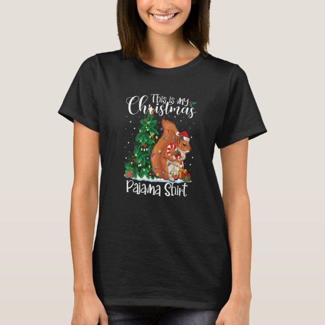Camiseta Navidades de ardillas alumbran Navidad Pajama Squi (Anverso)