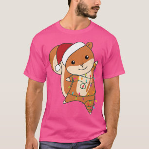 Camiseta Navidades de ardillas Santa Clauses Luces de hadas