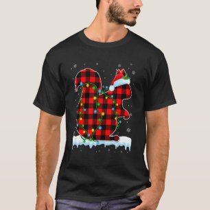 Camiseta Navidades de ardillas Santa Hat Cute Animales Xmas