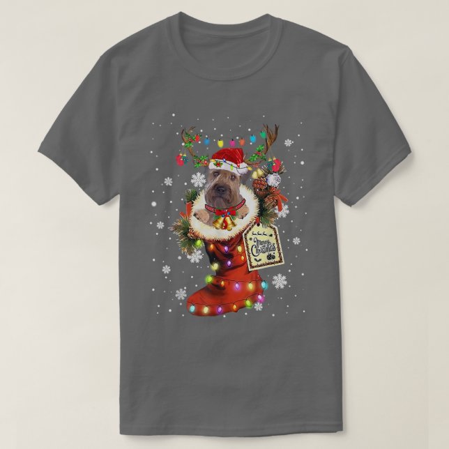 Camiseta Navidades de arranque de Wheaten Terrier Xmas Sock (Diseño del anverso)