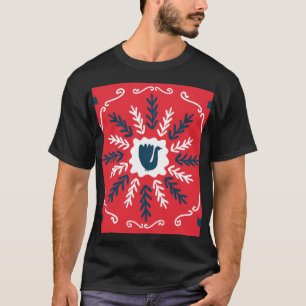 Camiseta Navidades de arte Folk Doodle Tile