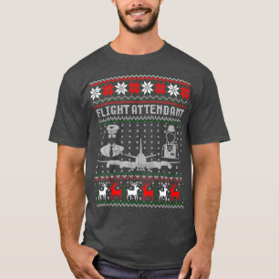 Camiseta Navidades de asistentes de vuelo dan navidades fea