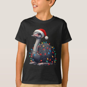 Camiseta Navidades de avestruz iluminan divertida Santa Hat