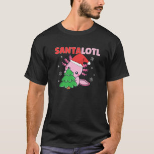 Camiseta Navidades de Axolotl Funny Santalotl Santa Pajama 