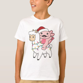 Camiseta Navidades de Axolotl Llama Alpaca Animales de invi