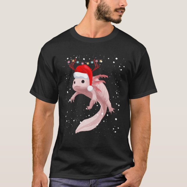 Camiseta Navidades de Axolotl Pajama Niños Menores Cute Axo (Anverso)