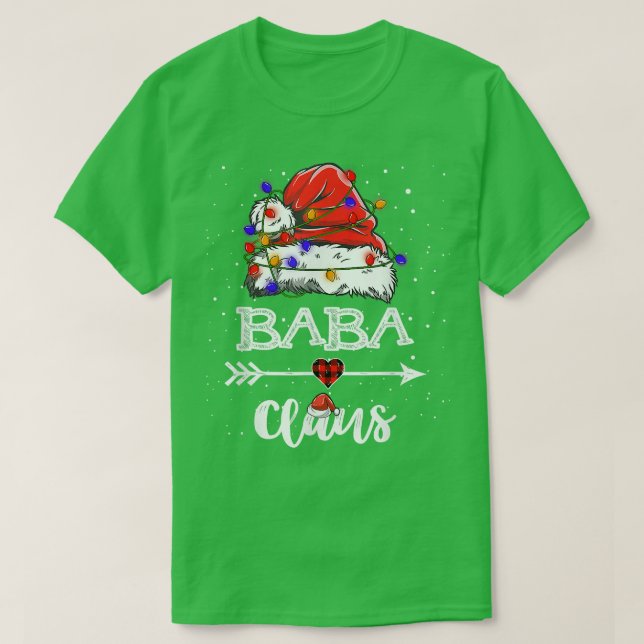 Camiseta Navidades de Baba Claus encienden coincidencia con (Diseño del anverso)