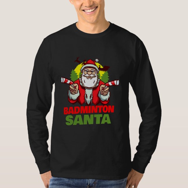 Camiseta Navidades de Badminton Santa Claus (Anverso)