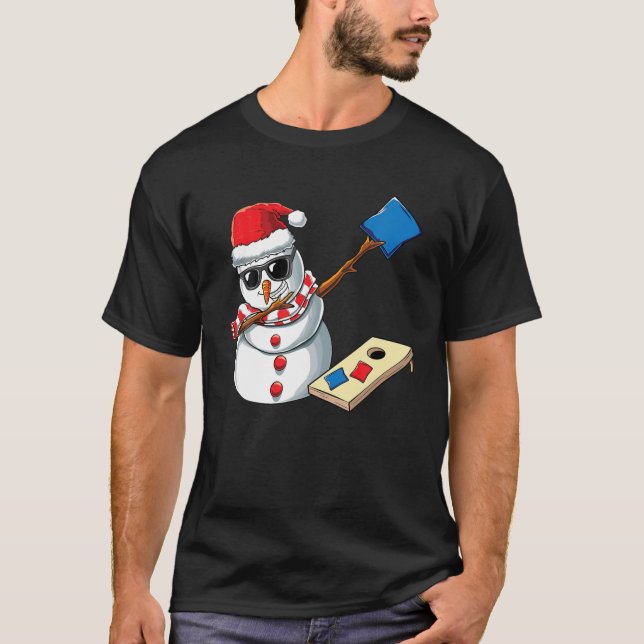 Camiseta Navidades de baladín Snowman Dance Cornhole Xmas C (Anverso)