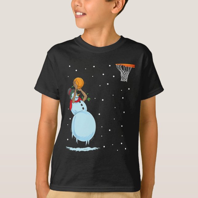Camiseta Navidades de baloncesto de Fun Snowman (Anverso)