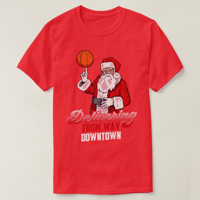 Camiseta Navidades de baloncesto divertidos jugadores de ba (Diseño del anverso)