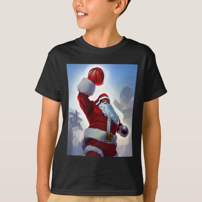 Camiseta Navidades de baloncesto Santa Claus Dunking para h (Anverso)