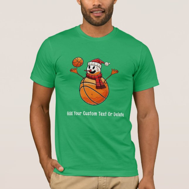 Camiseta Navidades de baloncesto Snowman Snowball Xmas (Anverso)