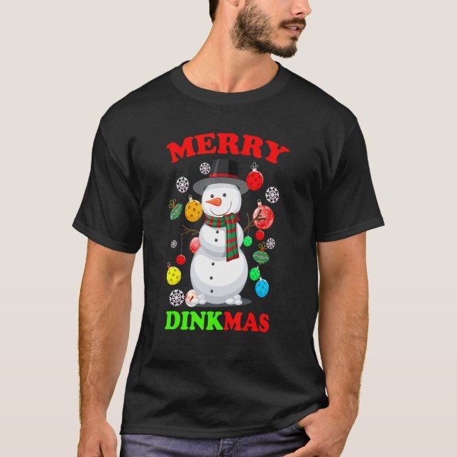Camiseta Navidades de baloncesto Snowman Tree enciende Pick (Anverso)