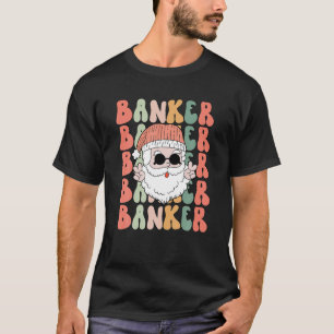 Camiseta Navidades de banqueros de Retro Groovy Santa Claus