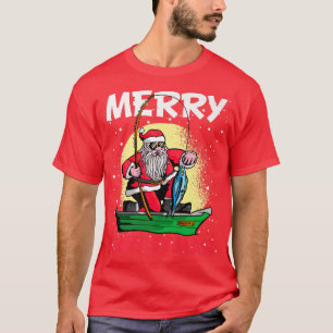 Camiseta Navidades de barcos pesqueros invierno nieve Santa