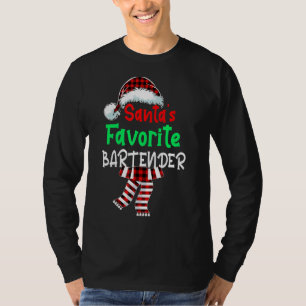 Camiseta Navidades de barman favoritos de Santa Red Pla