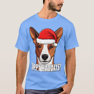 Camiseta Navidades de Basenji Gift Yappy Holidays Santa Dog