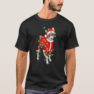 Camiseta Navidades de Basenji Xmas Iluminando Santa Hat Bas