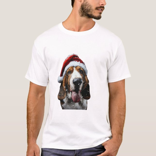Camiseta Navidades de Basset Hound (Anverso)