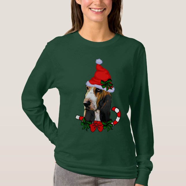 Camiseta Navidades de Basset Hound Lovers (Anverso)