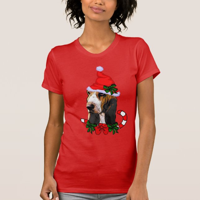 Camiseta Navidades de Basset Hound Lovers (Anverso)