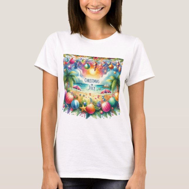 Camiseta Navidades De Beach Vibe En Julio (Anverso)